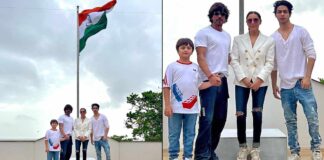 SRK, family celebrate 'Har Ghar Tiranga', hoist Tricolour at Mannat
