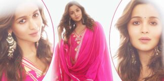 Alia Bhatt Grabs Eyeballs With Her 'Baby On Board' Embroidered On Pink Sharara - See Pics Inside