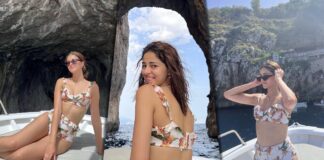 Ananya Panday Looks Beautiful In A Floral Bikini Suit