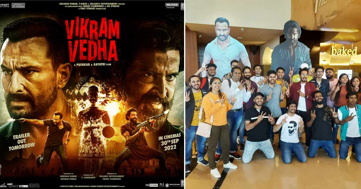 As the special preview of Vikram Vedha took place a day before its trailer launch , makers added to the excitement of fans by dropping a new poster of the film