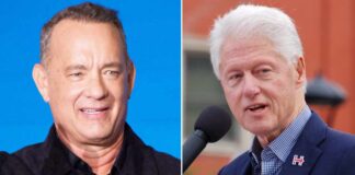 In conversation with Tom Hanks, Clinton says 'democracy is fragile right now'