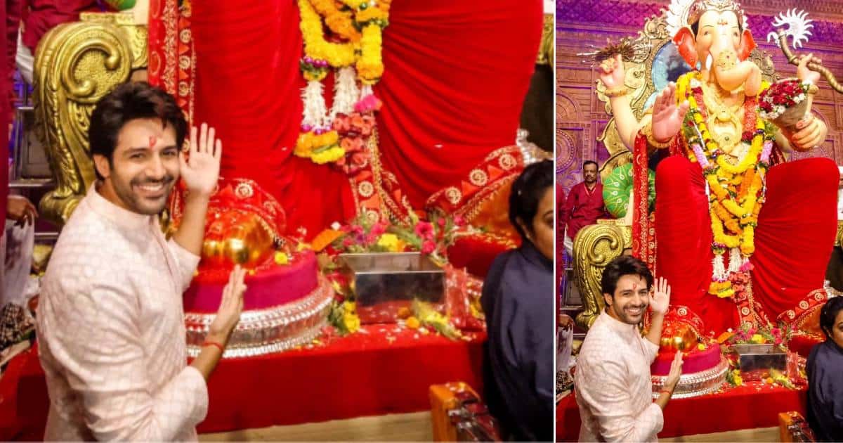  Kartik Aaryan Seeks Blessings At Lalbaug Cha Raja Kick-Starting 10-Day Festival Of Ganeshotsav 
