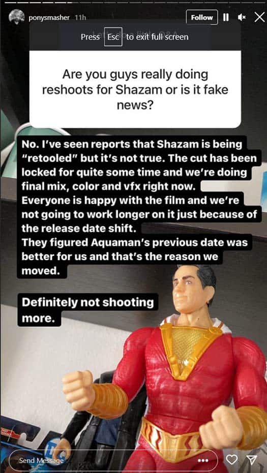 Shazam 2 Director Reveals The Final Cut Of The Film Is Locked