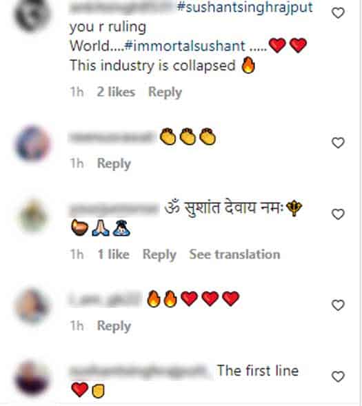 Sushant Singh Rajput's Fans' Comments