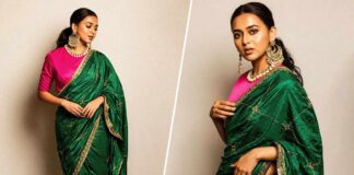 Tejasswi Prakash Dons A Green Coloured Bandhini Silk Saree, Exudes Royalty In It