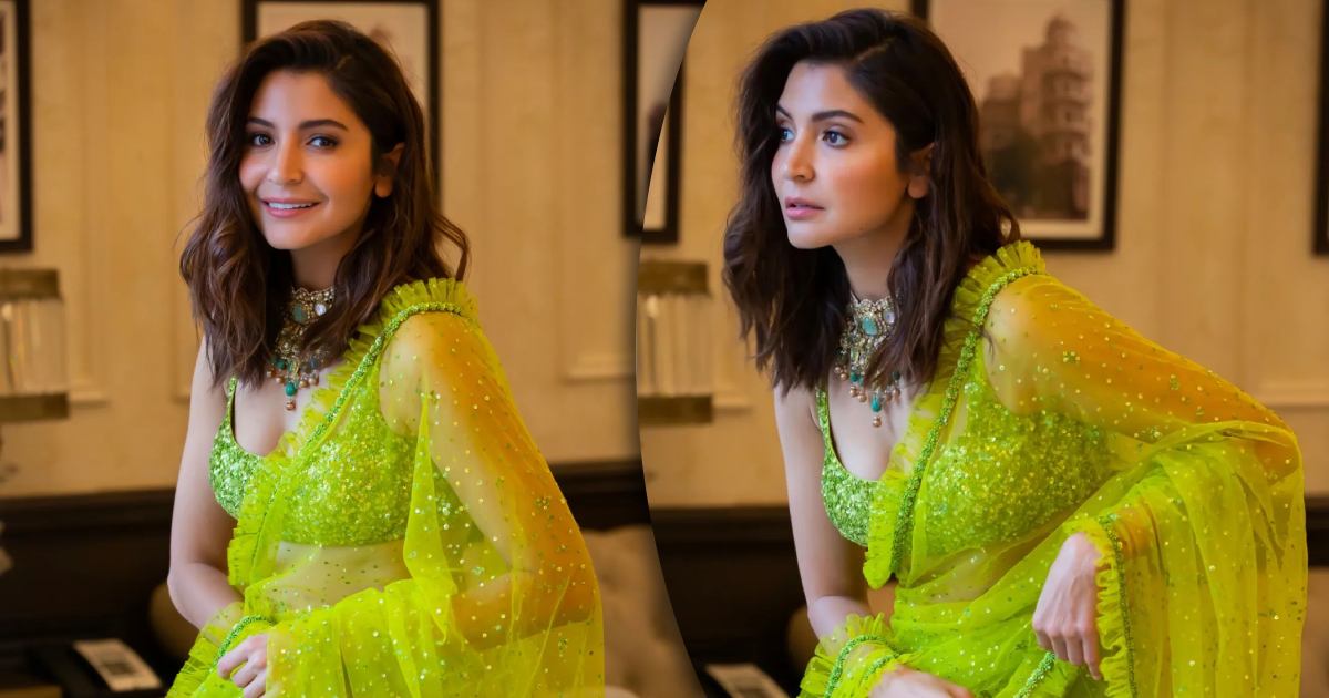 Anushka Sharma Looks Like A Green 'Phuljhadi' In A See Through Sabyasachi  Saree & It'll Make A Perfect Outfit For Your BFF's Wedding!