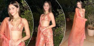 Ananya Panday Stuns In A Plunging Neckline Brocade Sharara Set Looking Pretty As Ever, Netizens React - Deets Inside