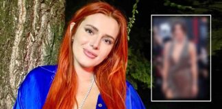 Bella Thorne Once Wore A See-Through Silver Chain Gown That Had A Thigh-High Slit & A Plunging Neckline