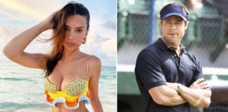 Emily Ratajkowski Gets Cozy With A Mystery Man & It Is Not Brad Pitt