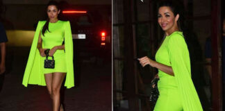 Malaika Arora Oozes Hotness In A Neon-Coloured Bodycon Dress With A Backless Detailing