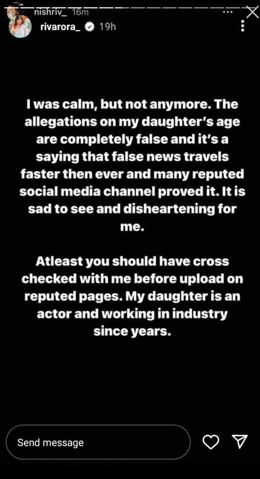 Riva Arora's Mother Says Allegations On Her Daughter's Age “Are Completely False” Amidst Flak For Featuring In Romantic & Glamorous Videos With Karan Kundrra, Mika Singh
