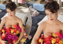 When Amanda Cerny Used Only A Huge Bouquet Of Flowers To Cover Her Assets
