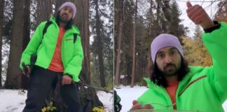 Diljit is enjoying his solo trip in serenity of snow