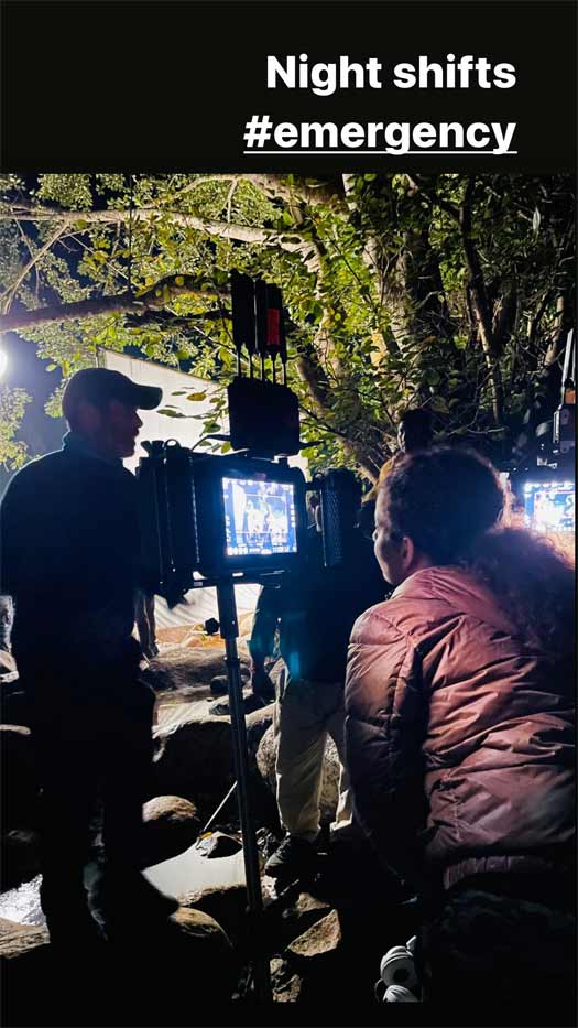 Kangana Ranaut shares glimpse from night shoot of 'Emergency' from Assam