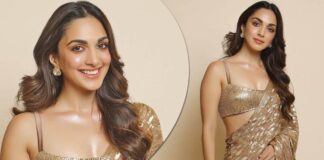 Kiara Advani Shines Like A 24 Carat Gold In This Metallic Bronze Gold Saree