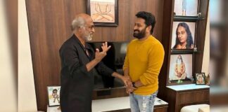 Rajinikanth gifts golden memorabilia to Rishab Shetty