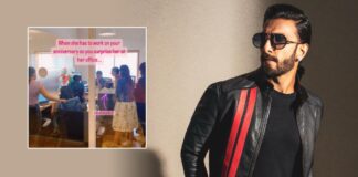 Ranveer surprises wife Deepika at her office on their wedding anniversary