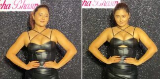 Rashami Desai Gets Trolled As She Looks Uncomfortable In A Black Latex Thigh-High Slit Dress