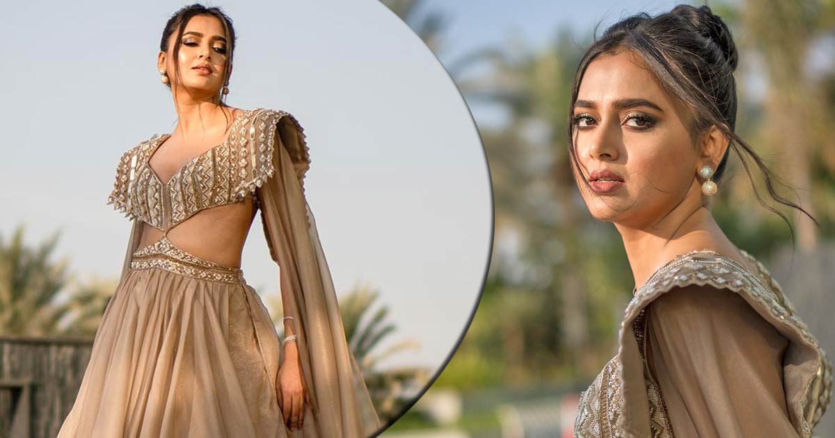 Tejasswi Prakash Dishes Out Royal Princess Vibes In A Beige Coloured Cut-out Gown