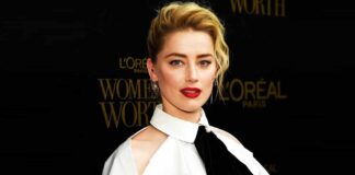 Amber Heard In A Deep Plunging Neckline