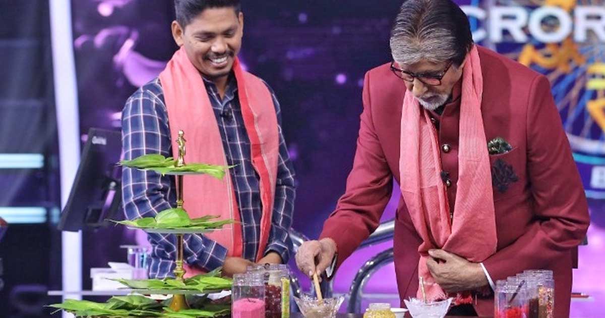 Amitabh Bachchan makes 'paan' on the sets of 'KBC 14'