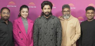 Check out the happy faces of Allu Arjun and Rashmika Mandanna along with team on the first day of promotion of Pushpa: The Rise