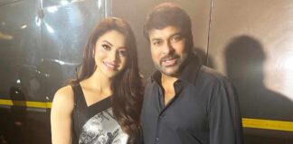 Chiranjeevi happily flirts with Urvashi Rautela at 'Waltair Veerayya' event