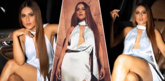 Nia Sharma Flaunts Her Toned Legs In A Satin Dress Showcasing Her Busty Assets, Check Out!