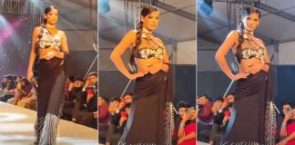 Poonam Pandey Hit The Runway In A S*xy Backless Black Saree, Unimpressed Netizens Call It "Low Budget Ramp Show"
