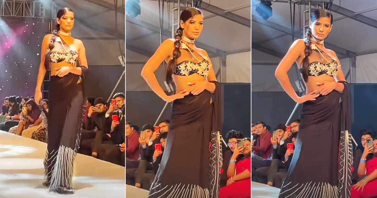 Poonam Pandey Hit The Runway In A S*xy Backless Black Saree, Unimpressed Netizens Call It "Low Budget Ramp Show"