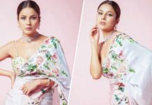 Shehnaaz Gill Is A Floral Beauty As She Drapes A Pastel Saree