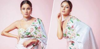 Shehnaaz Gill Is A Floral Beauty As She Drapes A Pastel Saree