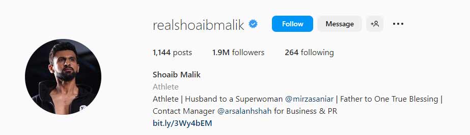 Shoaib Malik Finally Puts An End To Divorce Rumours With Sania Mirza With His Instagram Bio, Read On