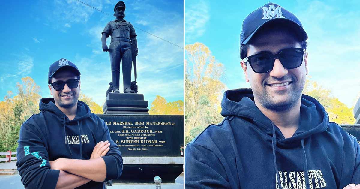 Vicky Kaushal Strikes A Pose With Sam Manekshaw's Statue Ahead Of His Film 'Sam Bahadur'