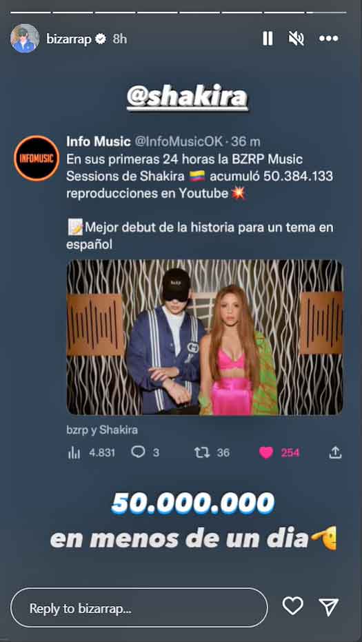 Shakira's BZRP Music Session #53 Gets 50 Million Views Within 24 Hours