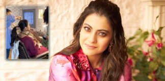 'Multi-tasker' Kajol knits while getting her make-up done