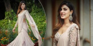 Rhea Chakraborty Looks Ravishing As She Donned A Lehenga-Style Ruffle Peach Saree & Setting Goals For Wedding Looks! Alexa Play, Dekha Tenu Pehli – Pehli Baar Ve Rhea Chakraborty flaunts her ladylike style with a ruffles saree!