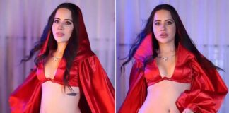 Uorfi Javed Sets The Internet On Fire Wearing A Red Bikini Set On The Occasion Of Valentine's Day, Gets Trolled By Netizens