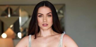 Ana de Armas Once Swooned Us With Her Beauty In A Sultry Sheer Stone-Studded Dress With Deep V-Neckline