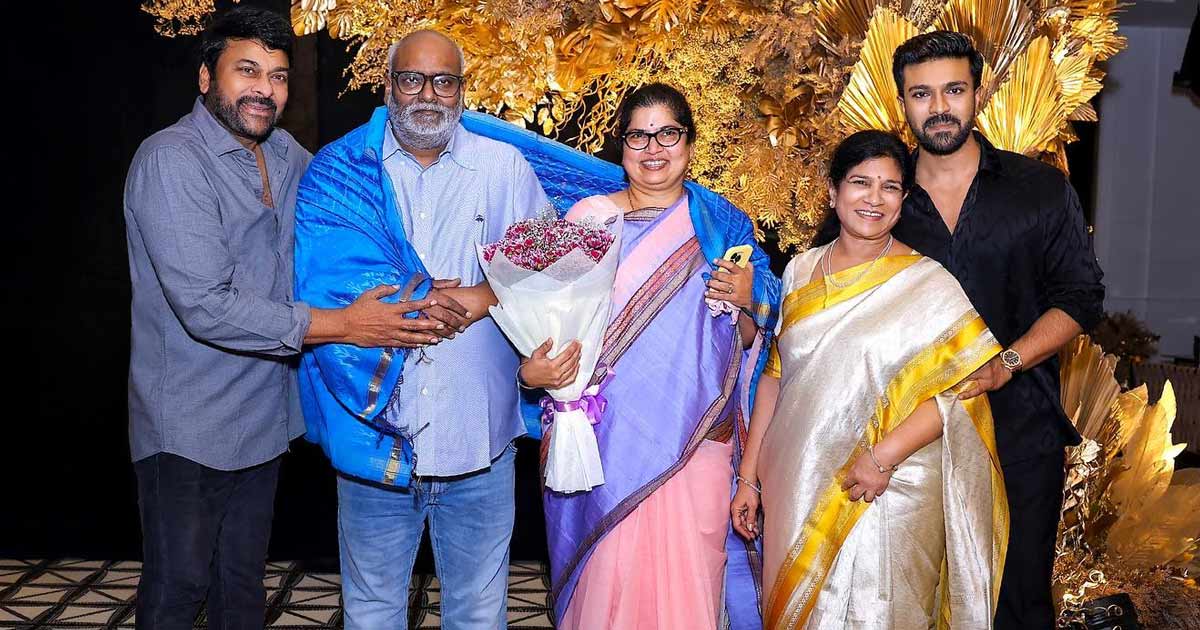 Chiranjeevi honours 'our Oscar winners' SS Rajamouli, MM Keeravani on Ram Charan's b'day