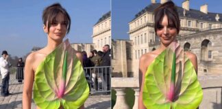 Emily Ratajkowski Makes Parisian Streets Her Runway As She Salys In A Backless Anthurium Top – Spring’s Here Already!