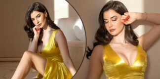 Giorgia Andriani steals the show looking like a modern goddess in a sultry plunging gown-Check photos now!