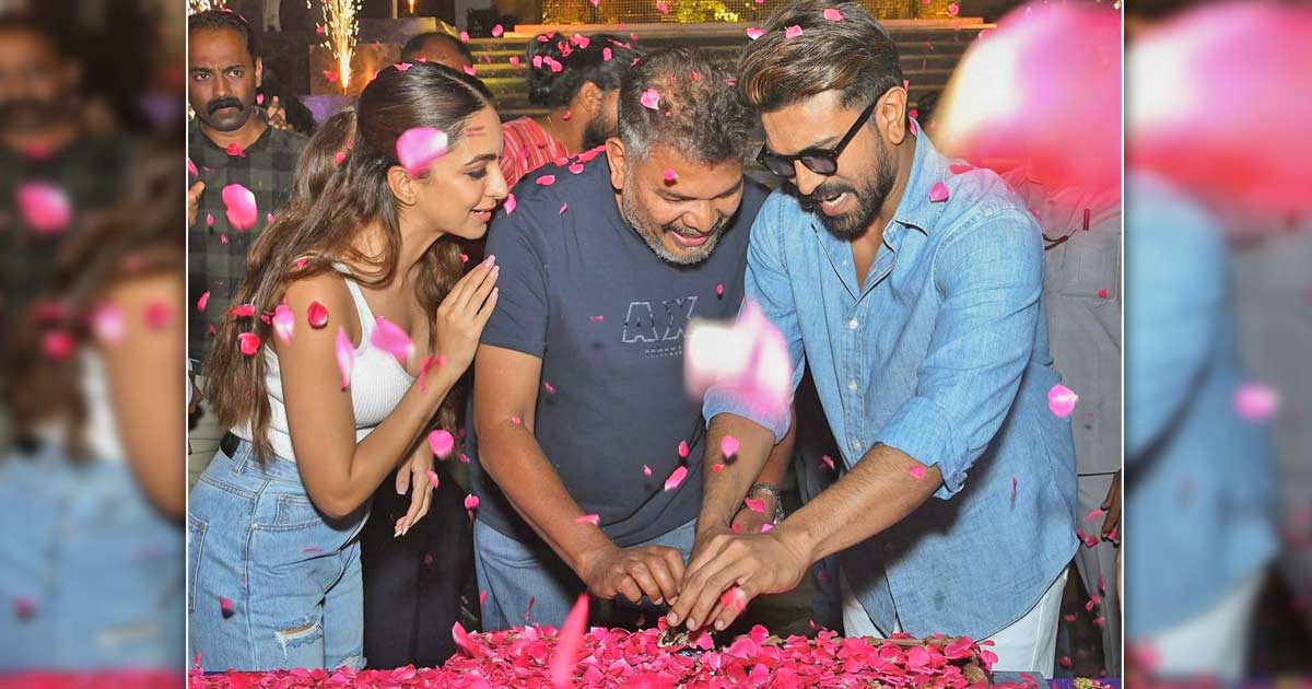 Ram Charan Cuts Birthday Cake On RC15 Set With Kiara Advani