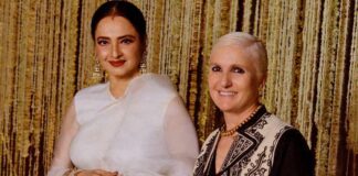 Rekha Looks Like A Divine Goddess In A White Saree As She Meets Dior's Maria Garzia Chiuri In Mumbai