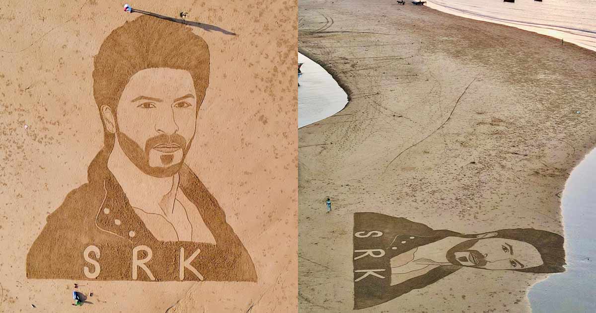 Sand artists draw stunning portrait of SRK in Pakistan's Gadani Beach
