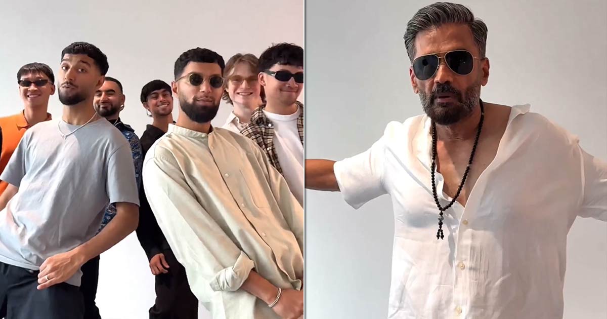 Suniel Shetty shakes a leg with Norwegian group on 'Aankhon Mein Base Ho Tum'