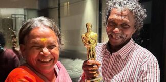 'The Elephant Whisperers' couple Bomman, Belli pose with Oscar Award