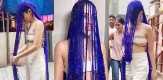 Uorfi Javed Barely Covers Her B**bs With A Piece Of Cloth & Wears A Unique Beaded Headgear, Netizens Brutally Troll - See Video
