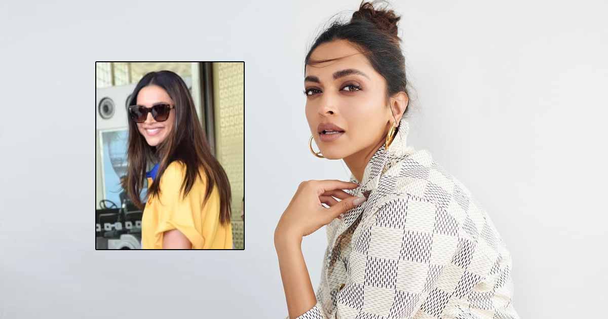 Deepika Padukone Chooses A Comfy Yellow & Blue Adidas Airport Look