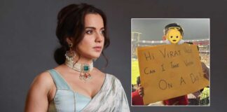 Kangana Ranaut Blasts As Little Boy Asks Virat Kohli “Can I Take Vamika On A Date”, Reacts “Masoom Bachcho Ko Ye Behooda Baate Na Sikhaiye…” Kangana Ranaut Slams Little Boy's Parents For Holding A Placard & Asking For A Date With Virat Kohli's Daughter Vamika